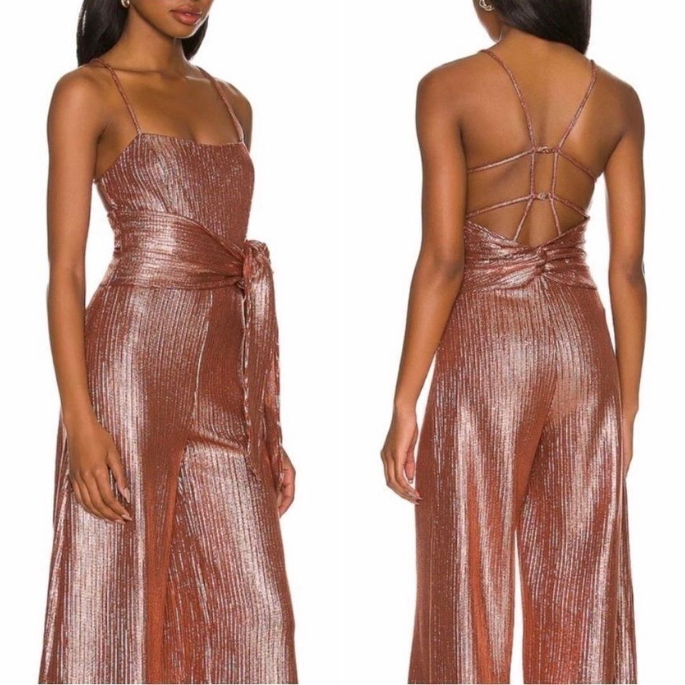 NWT People Bronze Shimmer and Shine jumpsuit One
Piece Belted Size S